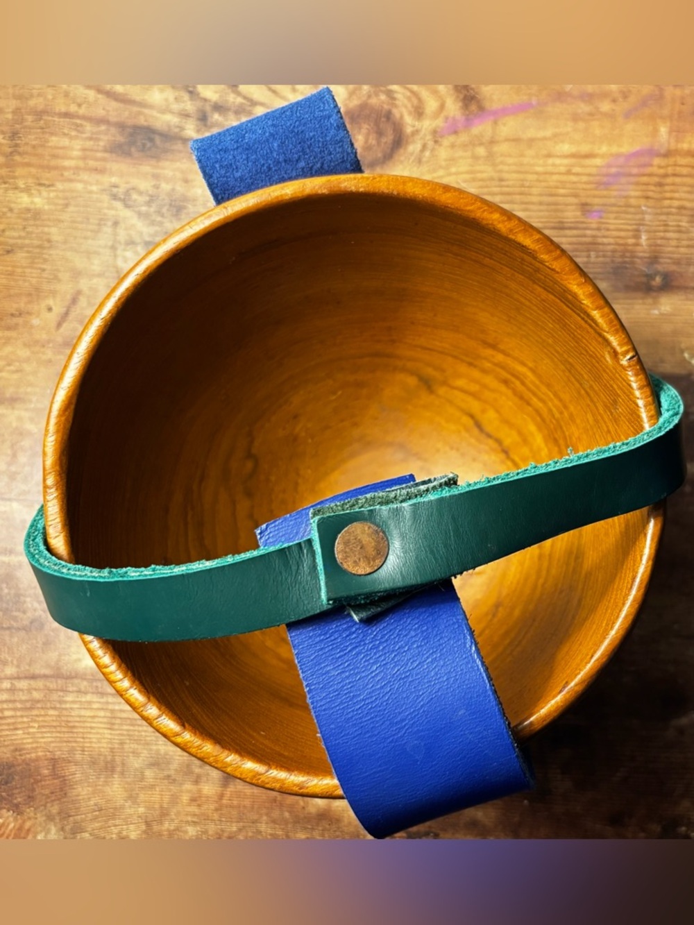 Wooden Bowl with Holder